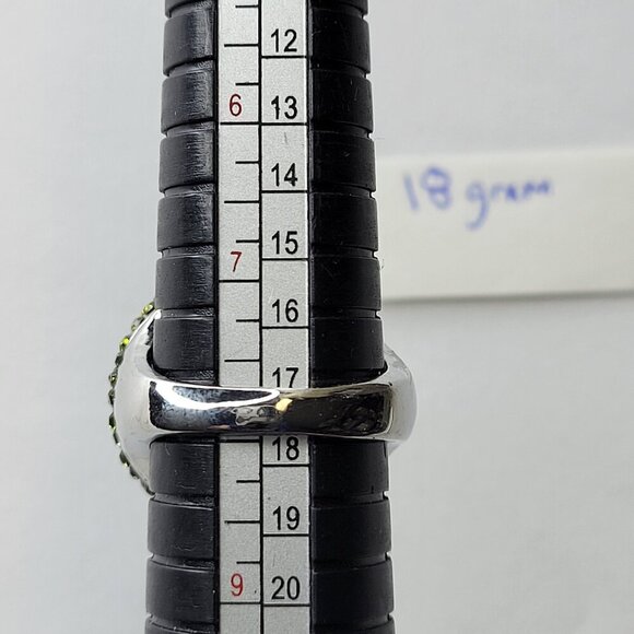 Aqua Green Rhinestone Ring SIZE 8 -Other sizes available - Picture 3 of 14